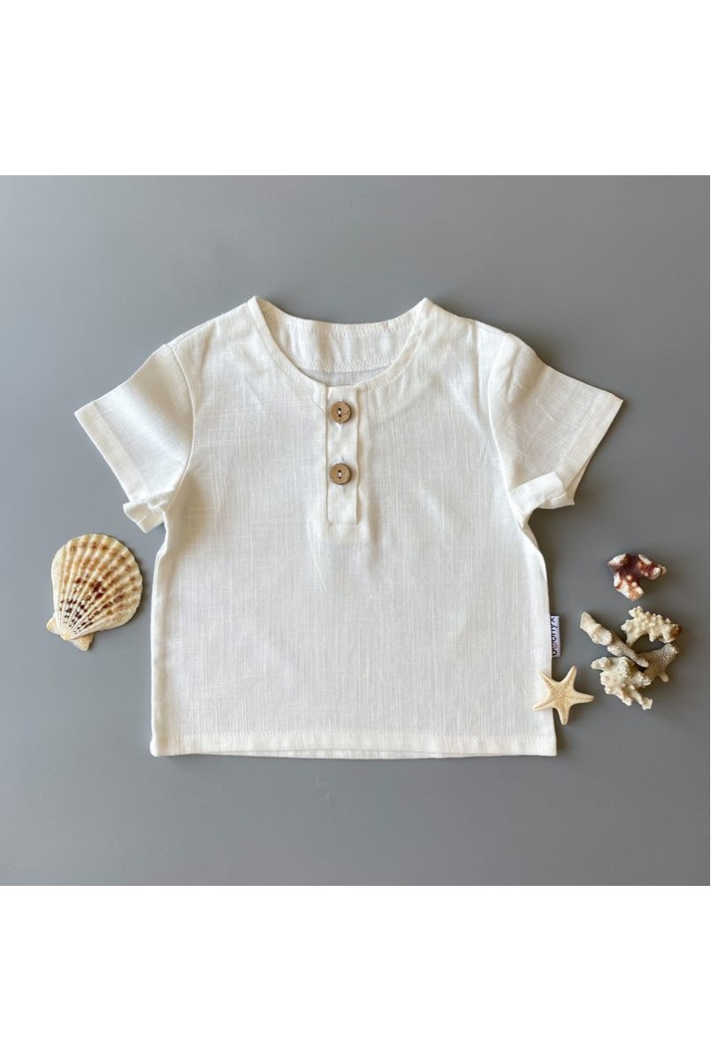 Набір лляних футболок для дітей Boonyx Milk + Sea