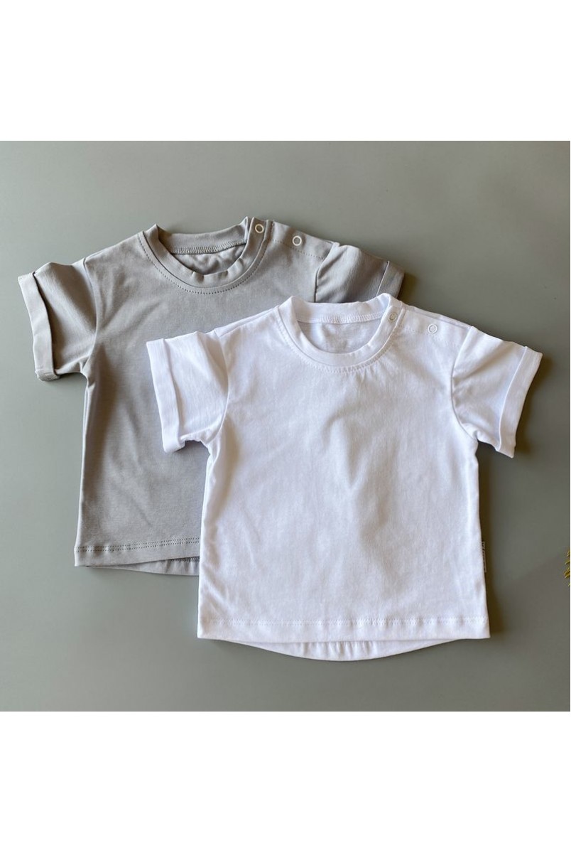 Набір футболок для дітей Boonyx Basic Gray + White