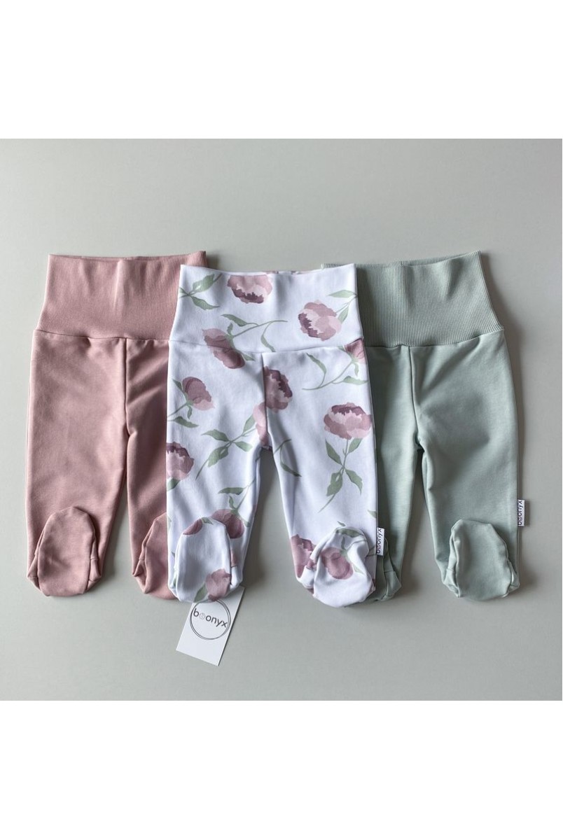 Набор штанов/ползунков для детей Boonyx Mint+Rose+Peonies