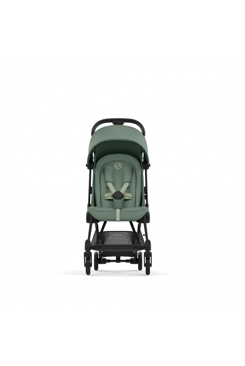 Коляска Coya Matt Black Leaf Green