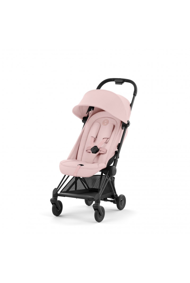 Коляска Coya Matt Black Peach Pink