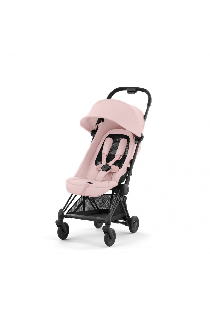 Коляска Coya Matt Black Peach Pink