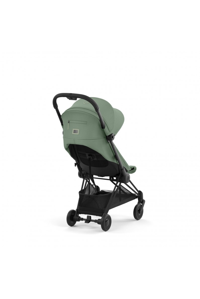 Коляска Coya Matt Black Leaf Green