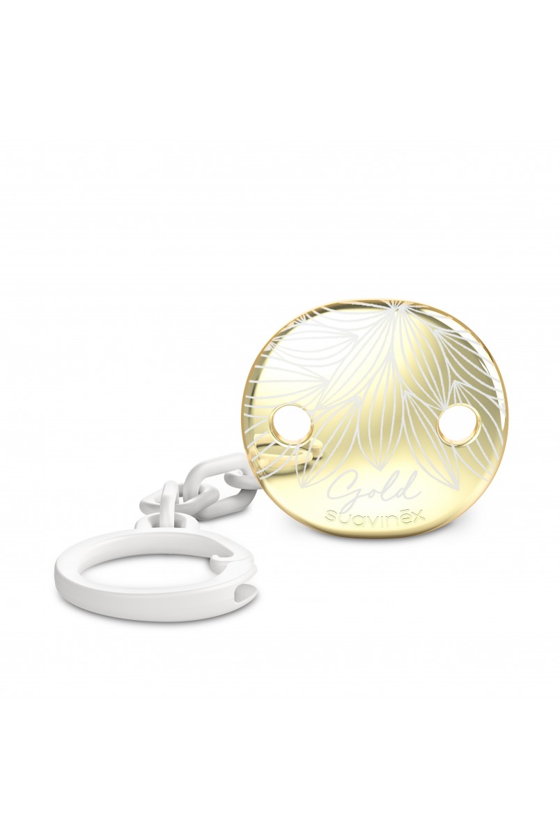Кліпса для пустушки, "Gold Edition"/біла