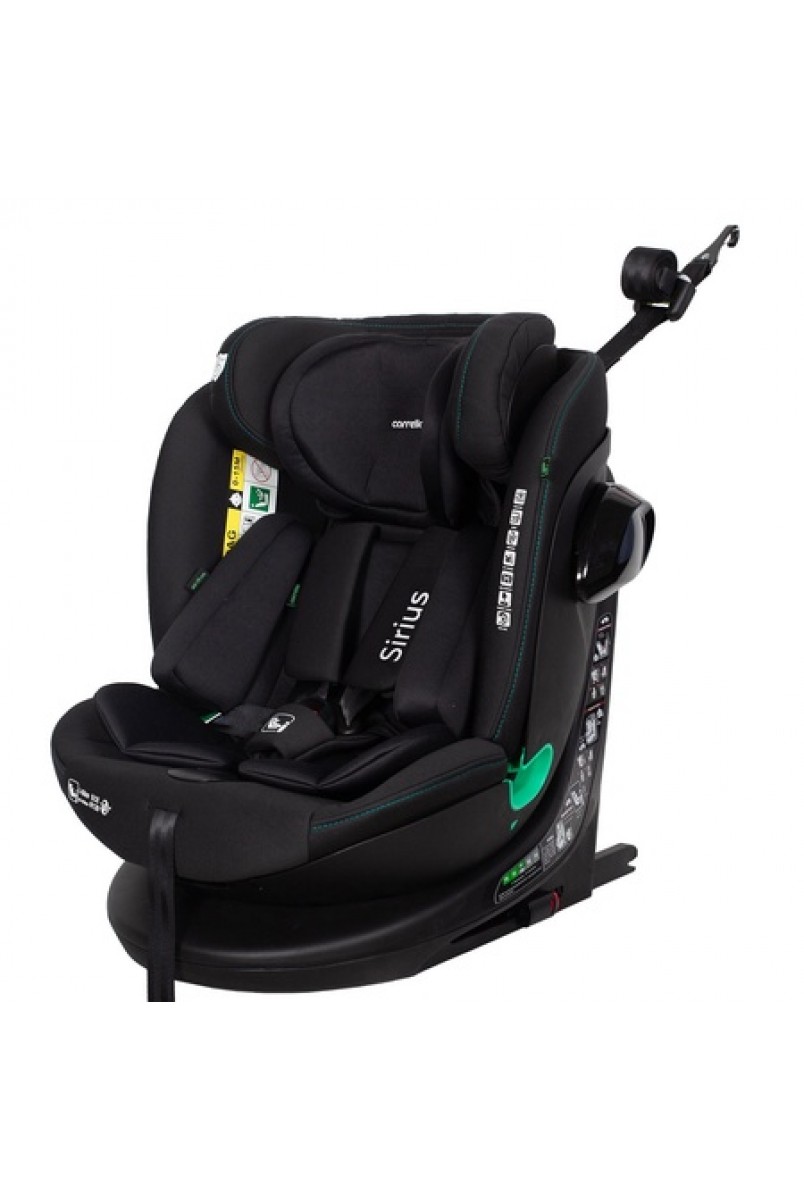 Автокрісло CARRELLO Sirius CRL-8808 Absolute Black i-Size 40-150см ISOFIX, поворот /1/