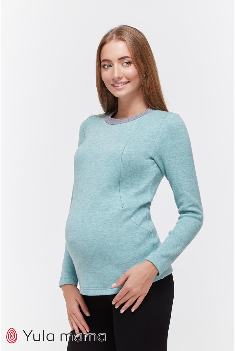Джемпер для беременных и кормящих Satine Зеленый Yula Mama