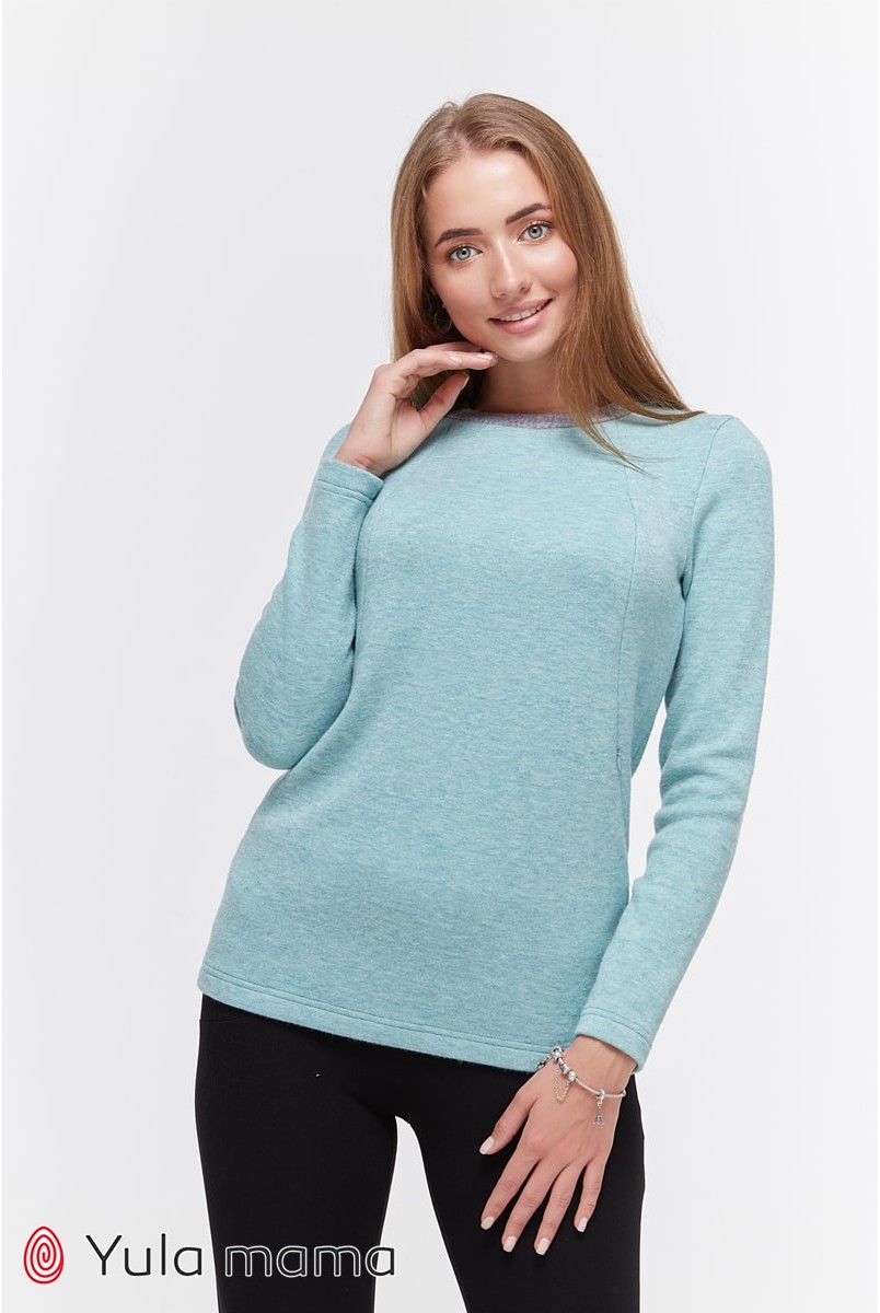 Джемпер для беременных и кормящих Satine Зеленый Yula Mama