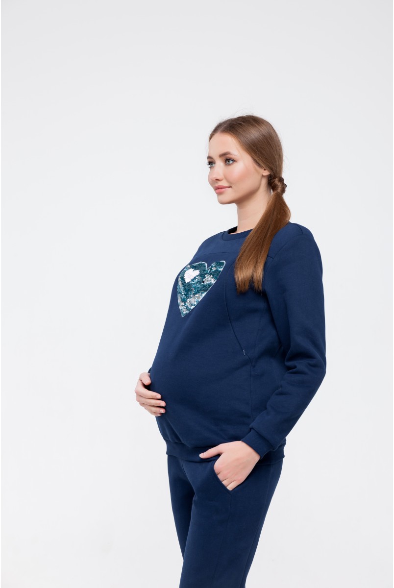 Костюм для беременных Darina Синий Yula Mama