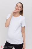 Футболка для вагітних та годуючих Megan Білий Yula Mama