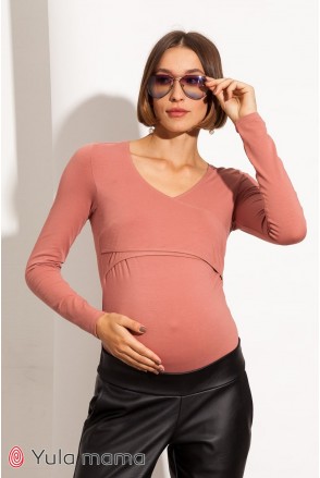 Боди для беременных и кормящих Fleur Розовый Yula Mama