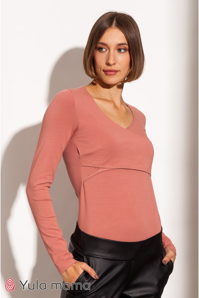 Боди для беременных и кормящих Fleur Розовый Yula Mama