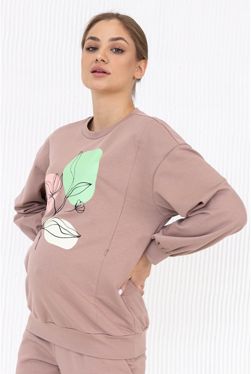 Свитшот для беременных и кормящих Jenny Бежевый Yula Mama
