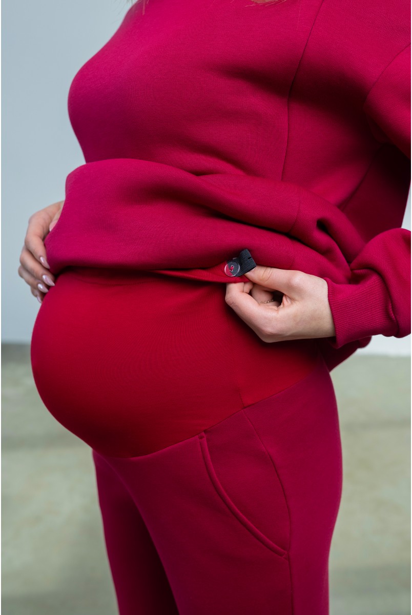 Костюм для беременных и кормящих Vieno бордовый Yula Mama