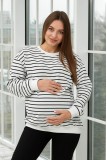 Світшот для вагітних та годуючих Rimini білий з чорним Lullababe