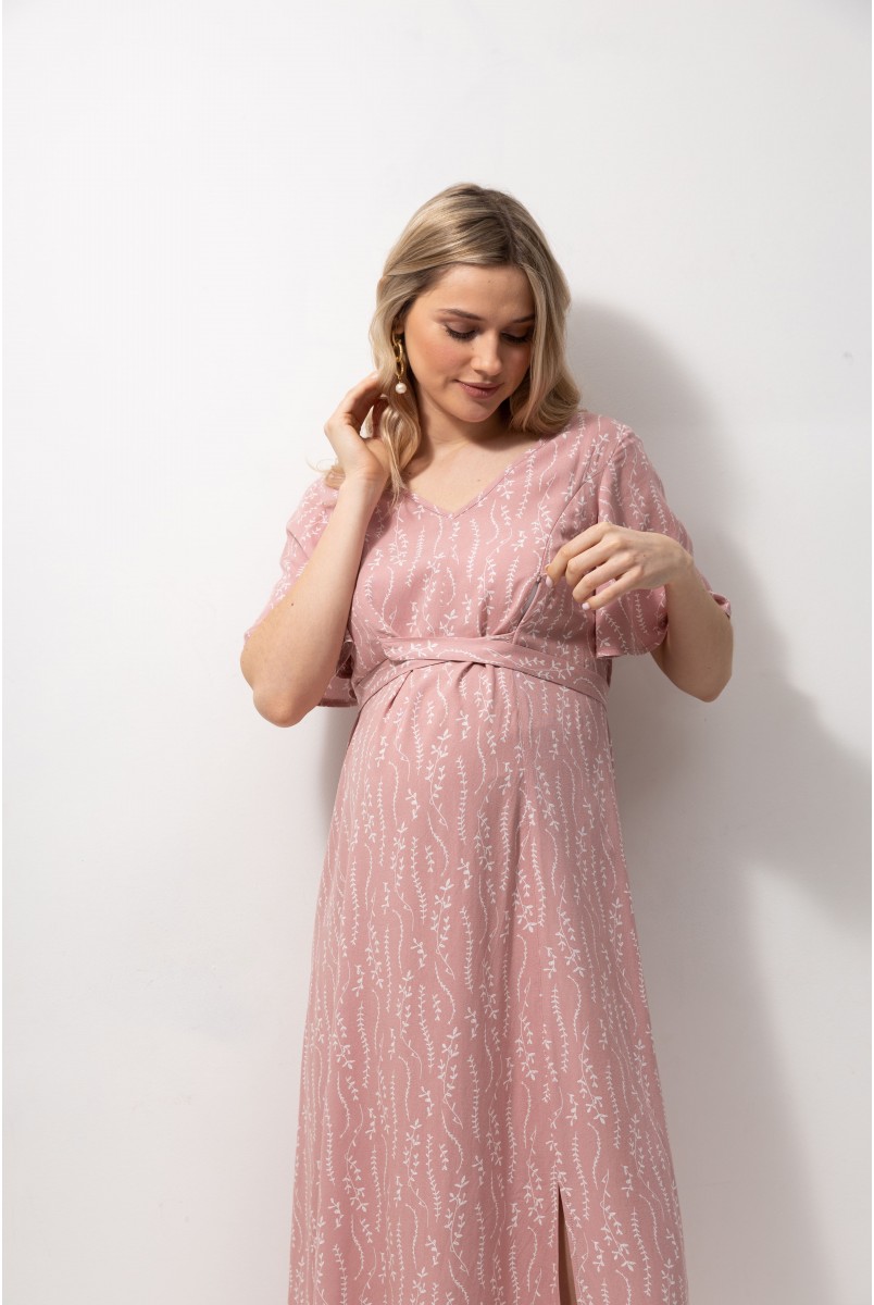 Платье для беременных и кормящих Vanessa розовый Yula Mama