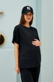 Футболка для вагітних та годуючих Ankara чорний Lullababe