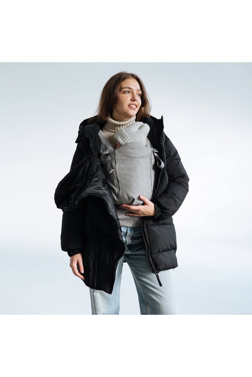 Зимняя слингокуртка / Пуховик для беременных Черный Love&Carry