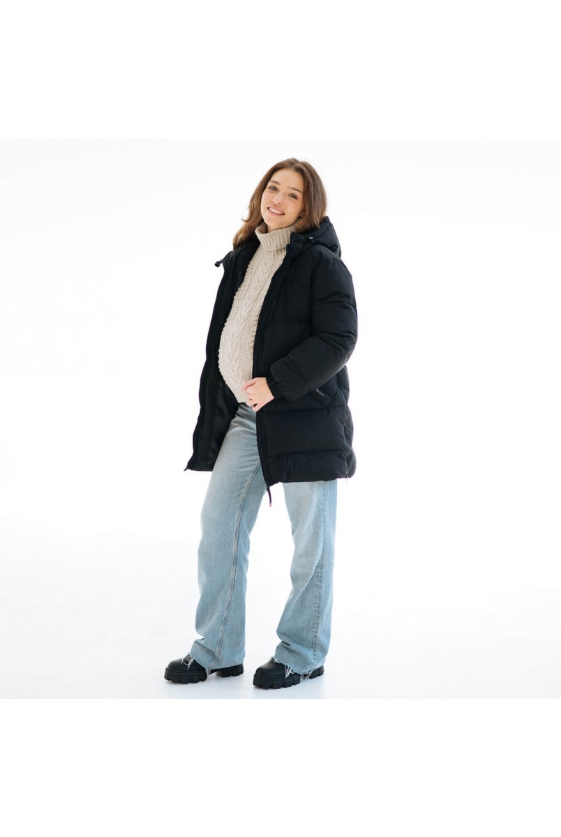 Зимняя слингокуртка / Пуховик для беременных Черный Love&Carry