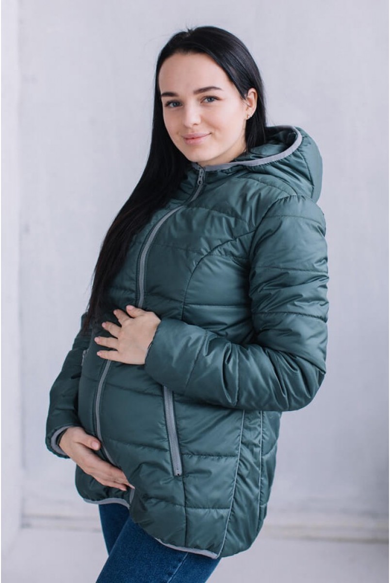 Курточка демисезон с манишкой зеленый Love&Carry