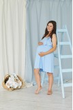 Нічна сорочка для вагітних і годуючих Amelie Блакитний Lullababe