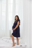 Нічна сорочка для вагітних і годуючих Nicole Темно-синій Lullababe