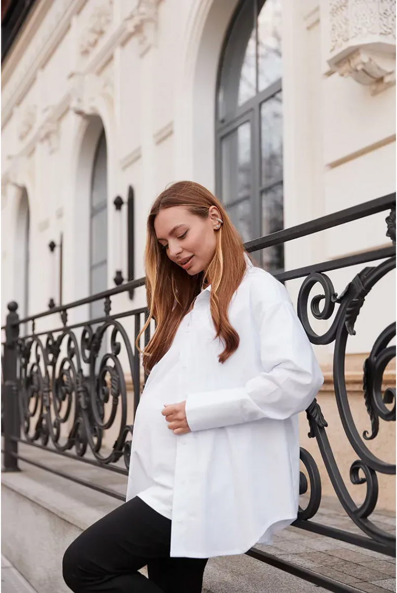 Сорочка для вагітних і годуючих Geneva Білий Lullababe