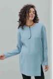 Теплая туника для беременных и кормящих OLIVE голубая Yula Mama