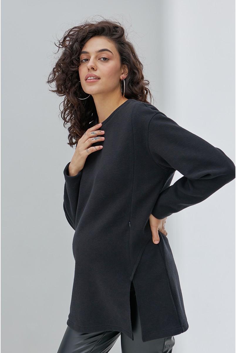 Туника для беременных и кормящих OLIVE черная Yula Mama