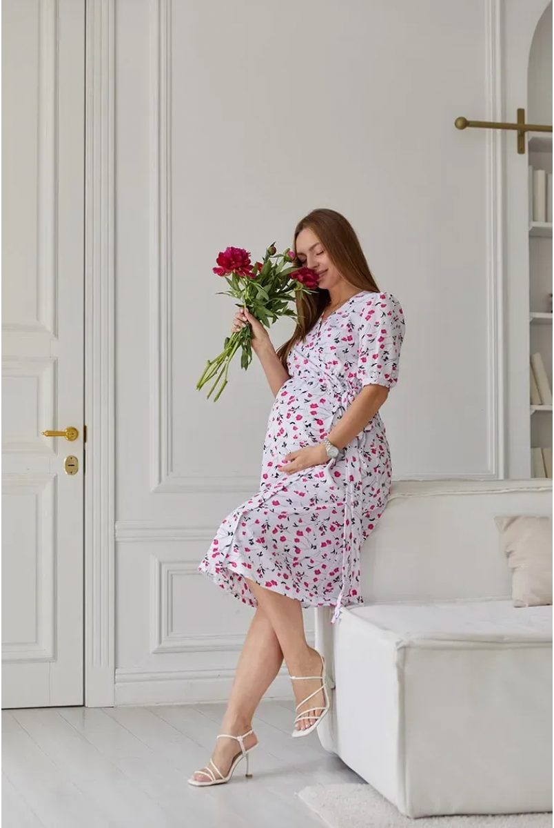 Сарафан для беременных и кормящих Salou Белый Lullababe