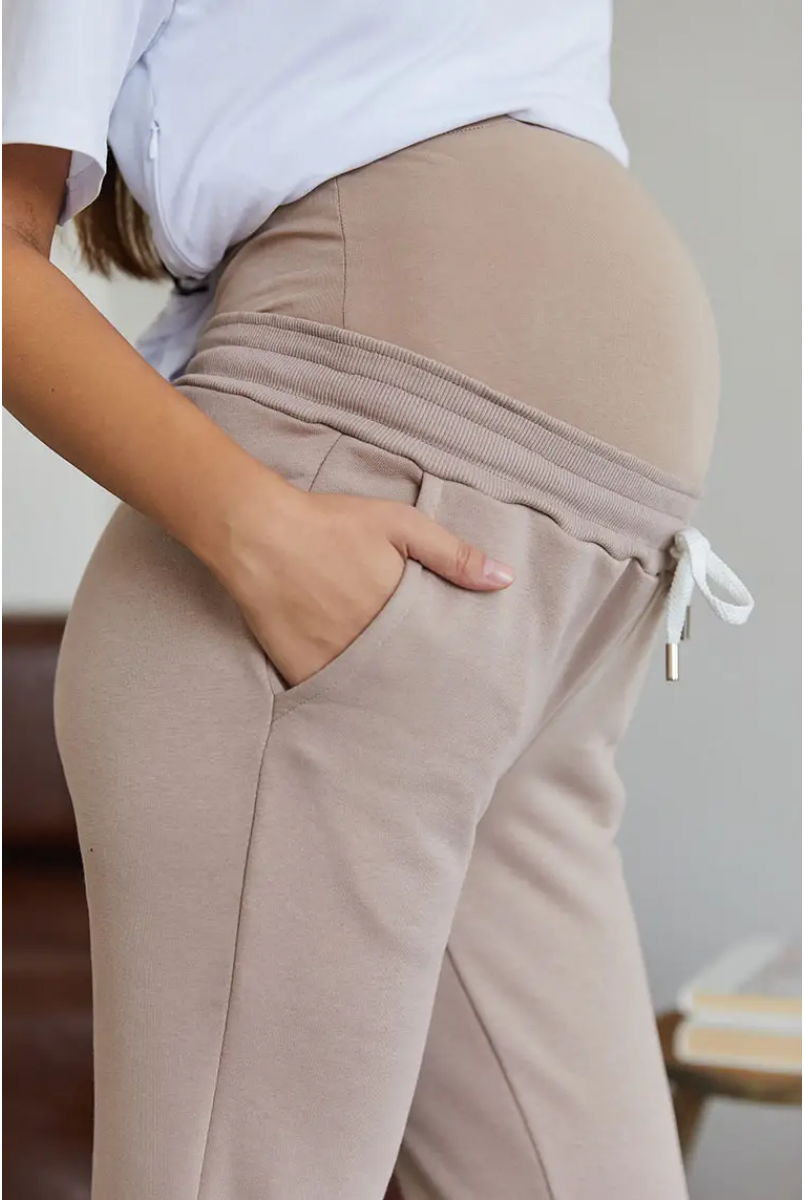 Демісезонні спортивні штани для вагітних та годуючих Frankfurt Капучино Lullababe