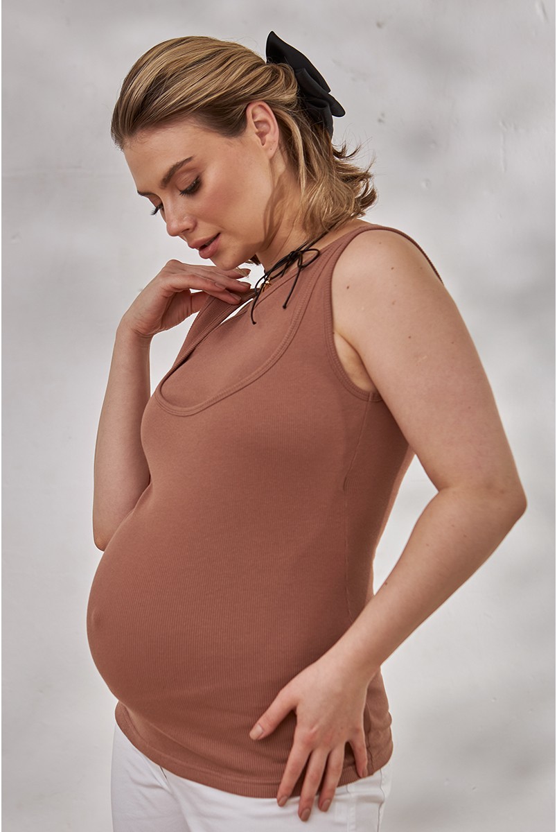 Майка для беременных и кормящих Jade Бежевый Yula Mama