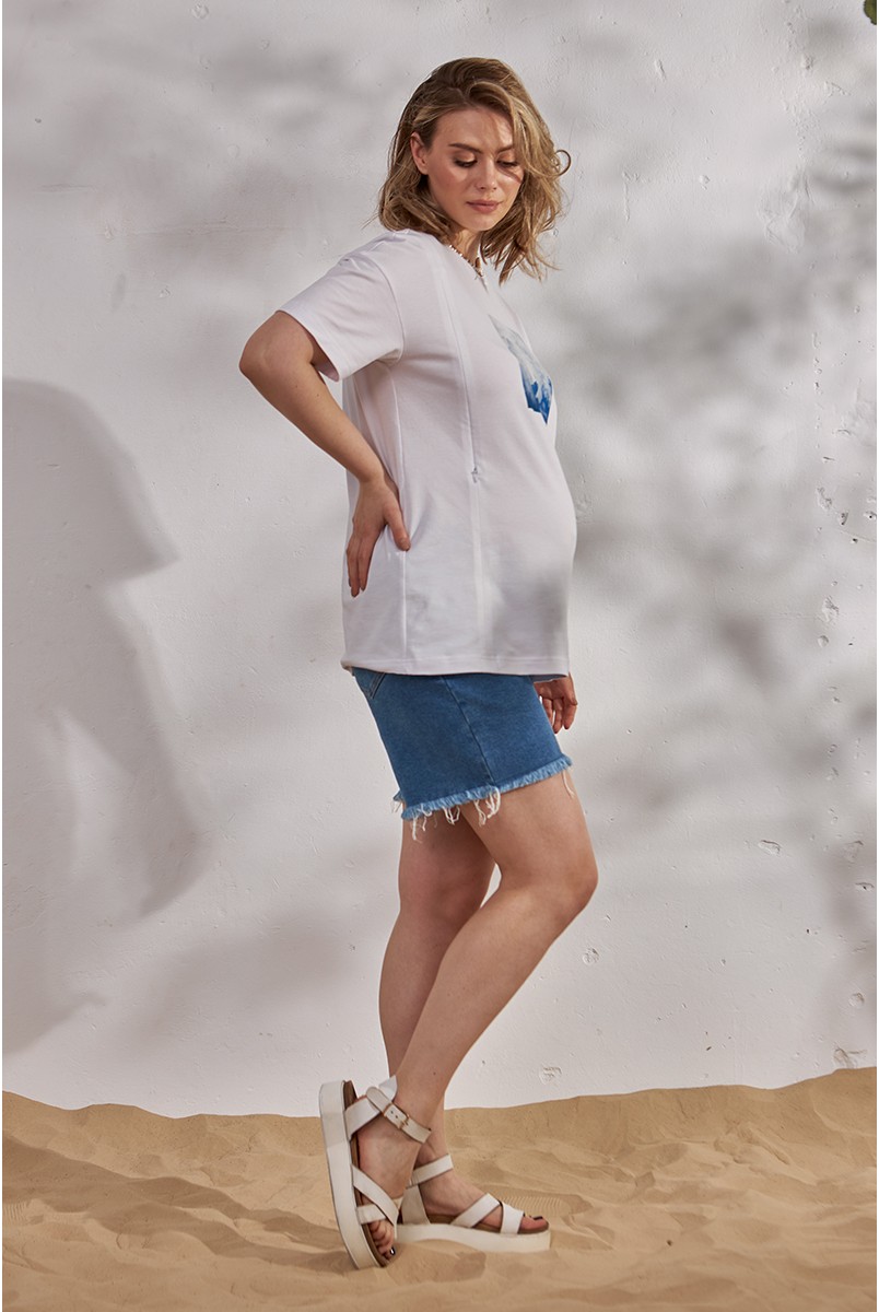 Шорты для беременных Ricci Голубой Yula Mama