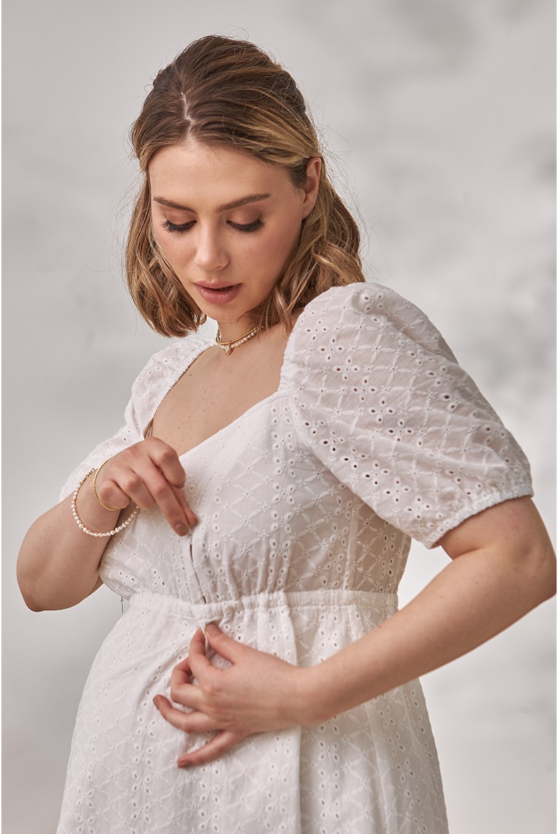 Плаття для вагітних та годуючих Amadeya Білий Yula Mama