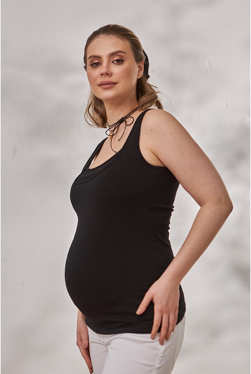 Майка для беременных и кормящих Ezra Черный Yula Mama