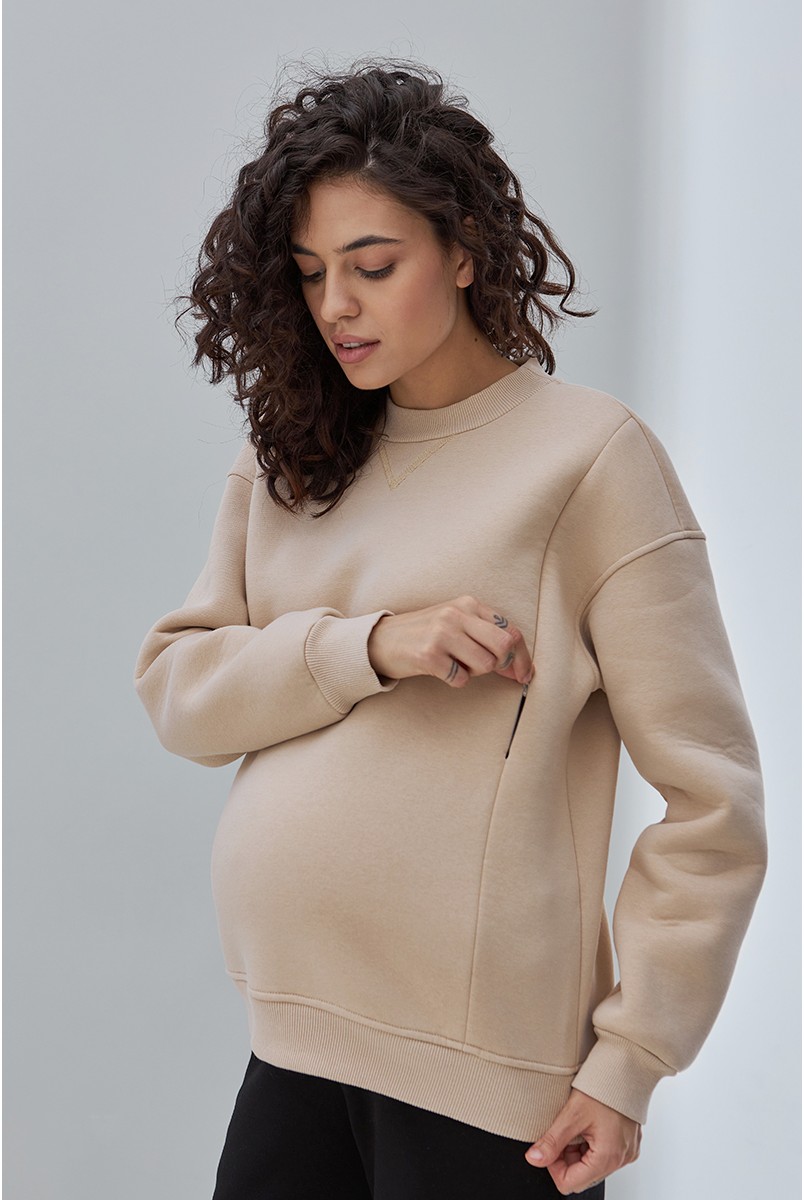 Свитшот для беременных и кормящих Kloya Бежевый Yula Mama