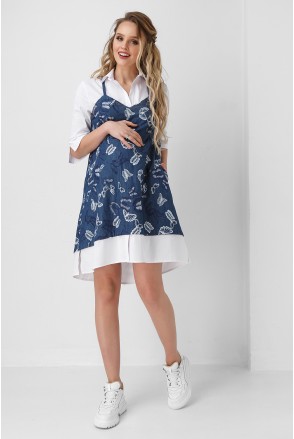 Сарафан для беременных и кормящих 1908 1085 Синий Dianora