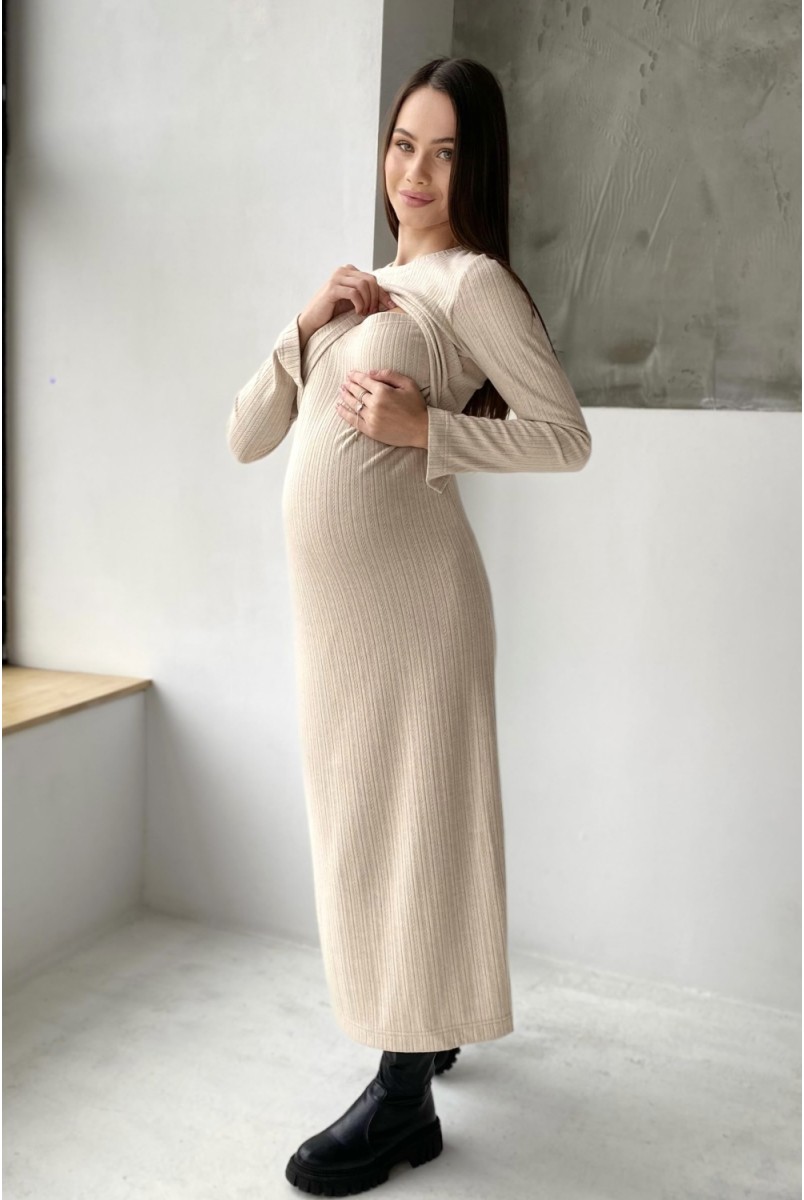 Платье для беременных и кормящих 2358 1748 Бежевый Dianora
