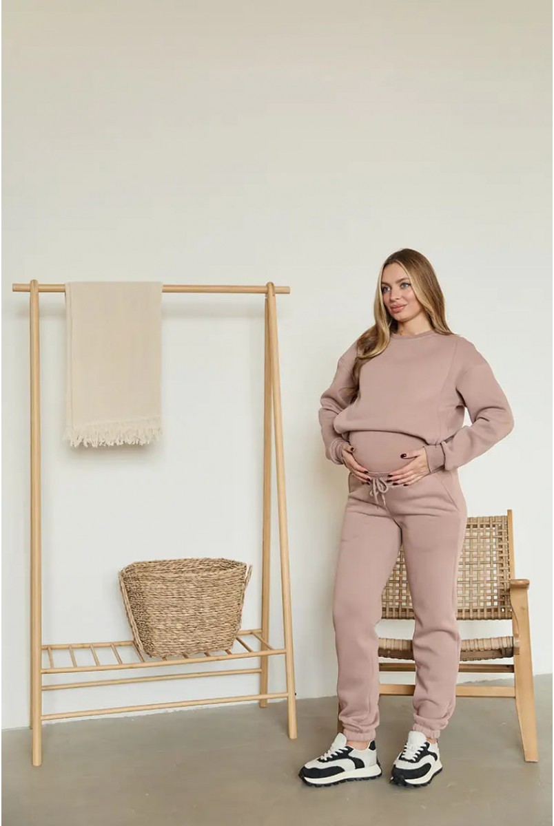 Теплі спортивні штани для вагітних та годуючих Frankfurt Бежевий Lullababe