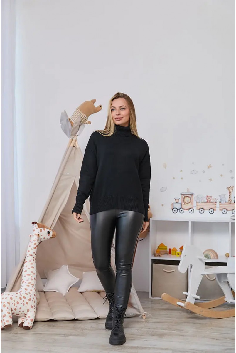 В'язаний светр для вагітних Ilona Чорний Lullababe