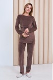 Домашній костюм для вагітних та годуючих Hygge Коричневий Yula Mama