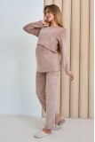 Домашний костюм для беременных и кормящих Hygge Бежевый Yula Mama