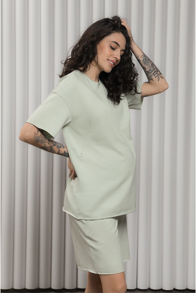 Костюм для беременных и кормящих Mikaela Зеленый Yula Mama
