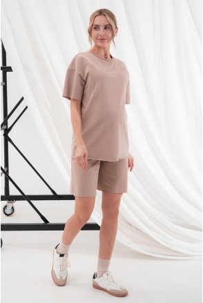 Костюм для беременных и кормящих Mikaela Бежевый Yula Mama