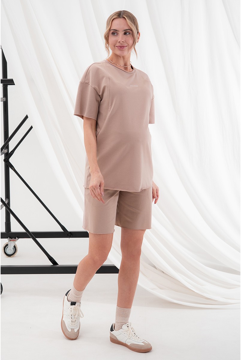 Костюм для беременных и кормящих Mikaela Бежевый Yula Mama