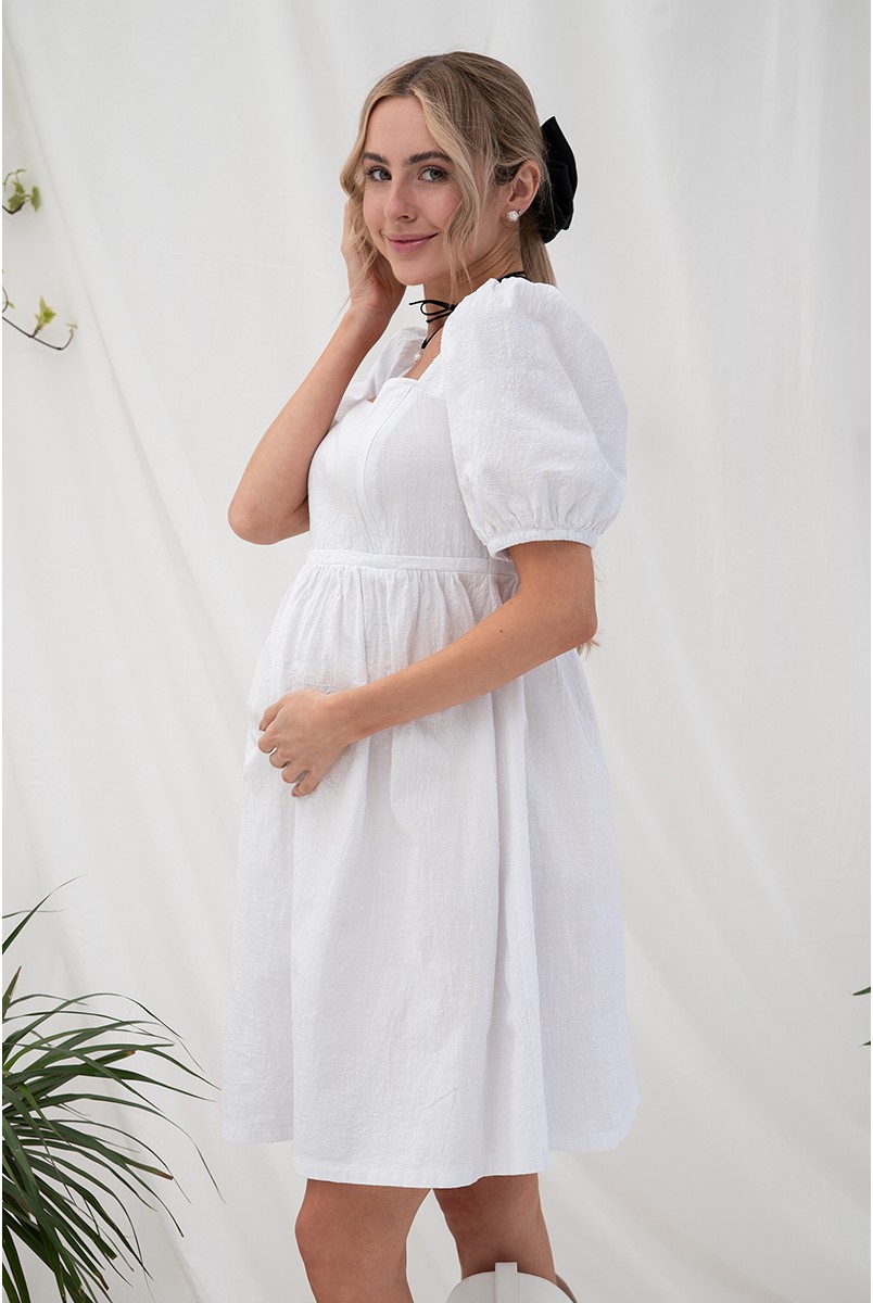 Сукня для вагітних та годуючих Brittany Білий Yula Mama