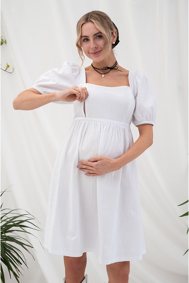 Сукня для вагітних та годуючих Brittany Білий Yula Mama