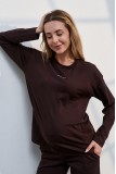 Лонгслив для беременных и кормящих Erica Шоколад Yula Mama