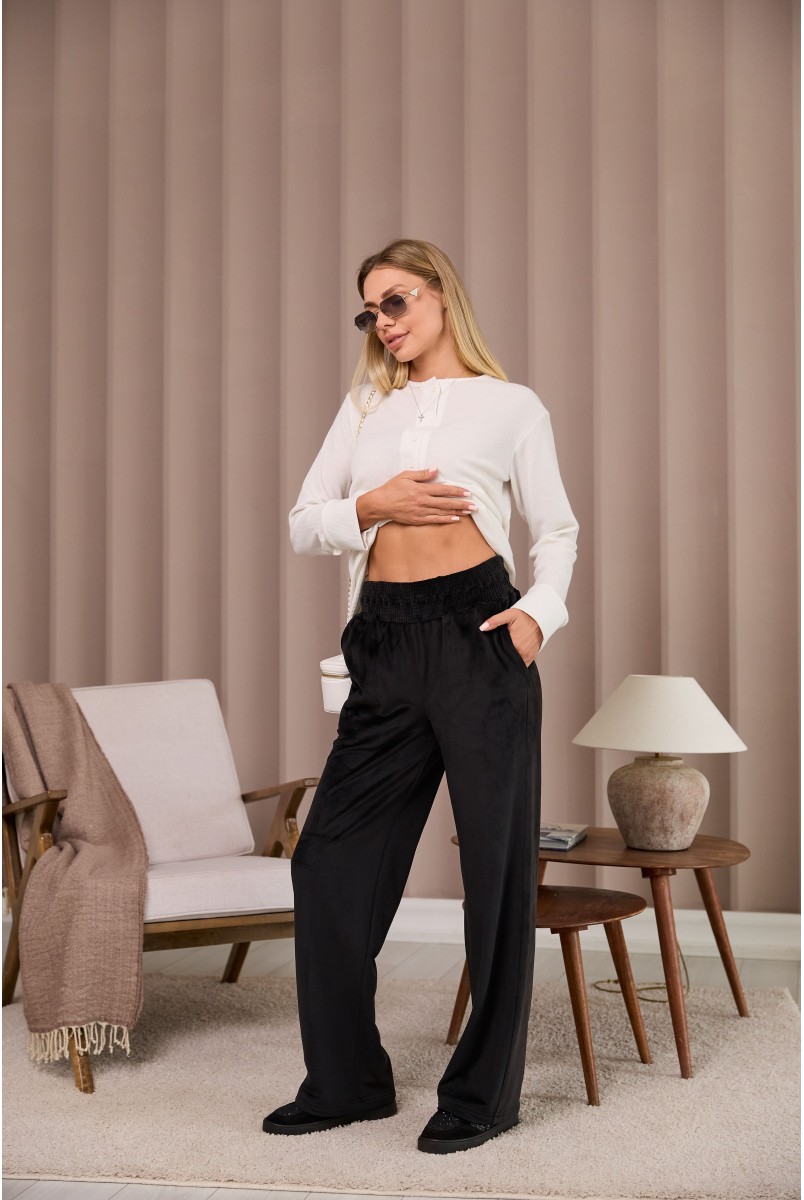 Велюровые зимние брюки для беременных Wilton Черный Lullababe