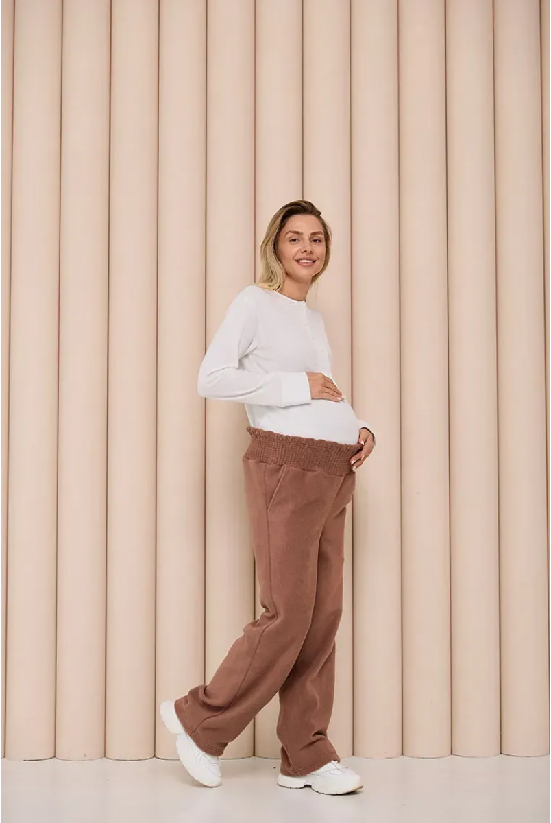 Теплые флисовые брюки для беременных Sheridan - Мокко Lullababe