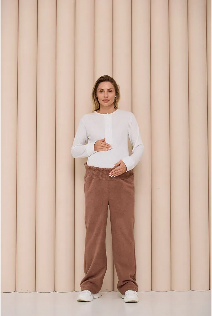 Теплые флисовые брюки для беременных Sheridan - Мокко Lullababe